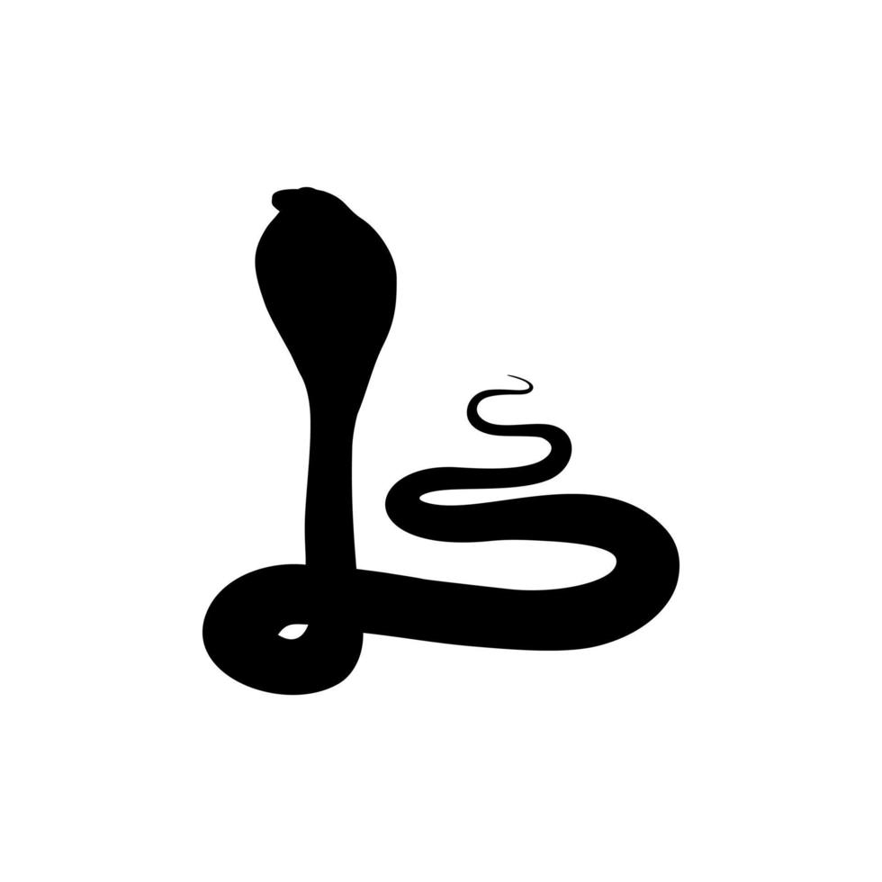 Silhouette of the Cobra Snake for Logo, Pictogram, Website or Graphic Design Element. Vector Illustration