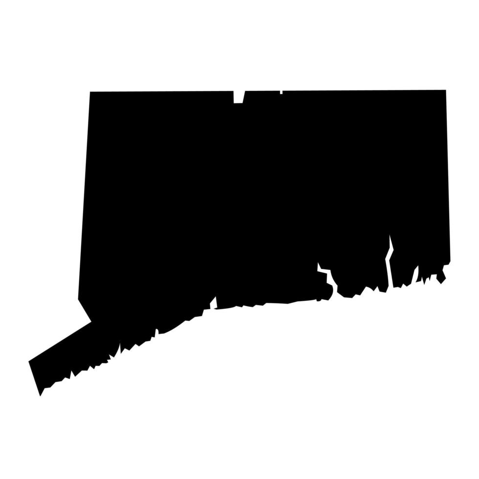 Connecticut map silhouette on white background. Vector illustration of a map of the American state of Connecticut.