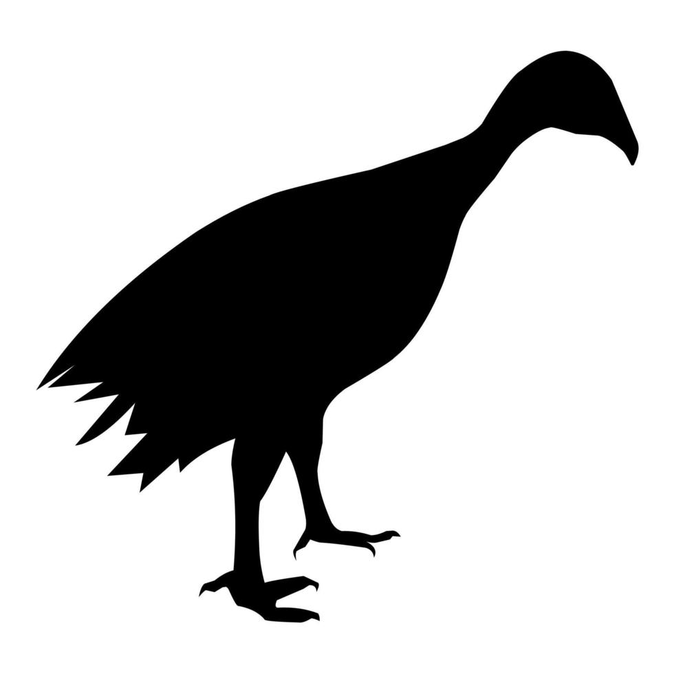 silueta vectorial de un pavo sobre un fondo blanco. el pajarito negro es bueno para el logotipo y el cartel de la granja avícola vector