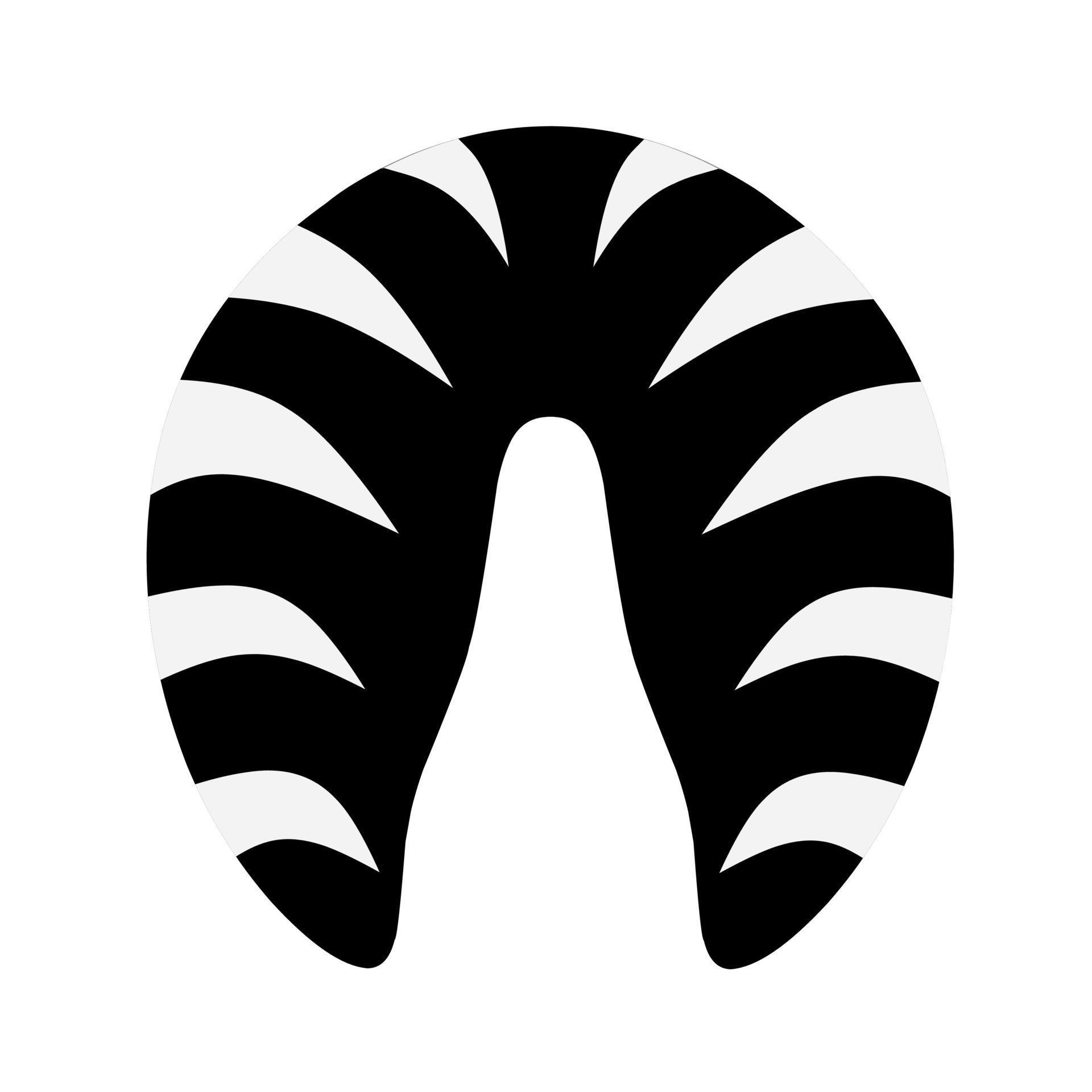 Vector striped zebra footprints on a white background. Great for zoo