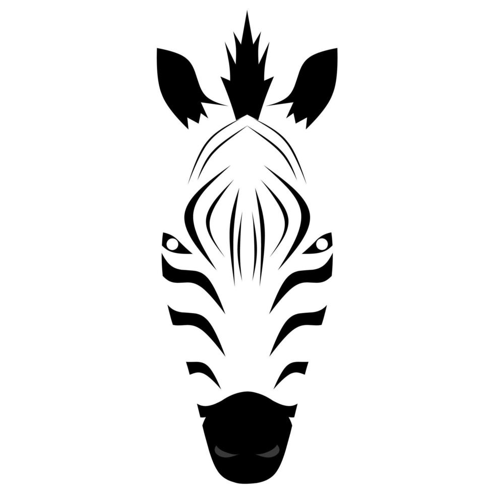 ilustración vectorial de la cabeza de una cebra sobre un fondo blanco. genial para logos y afiches de zoológicos, animales. vector