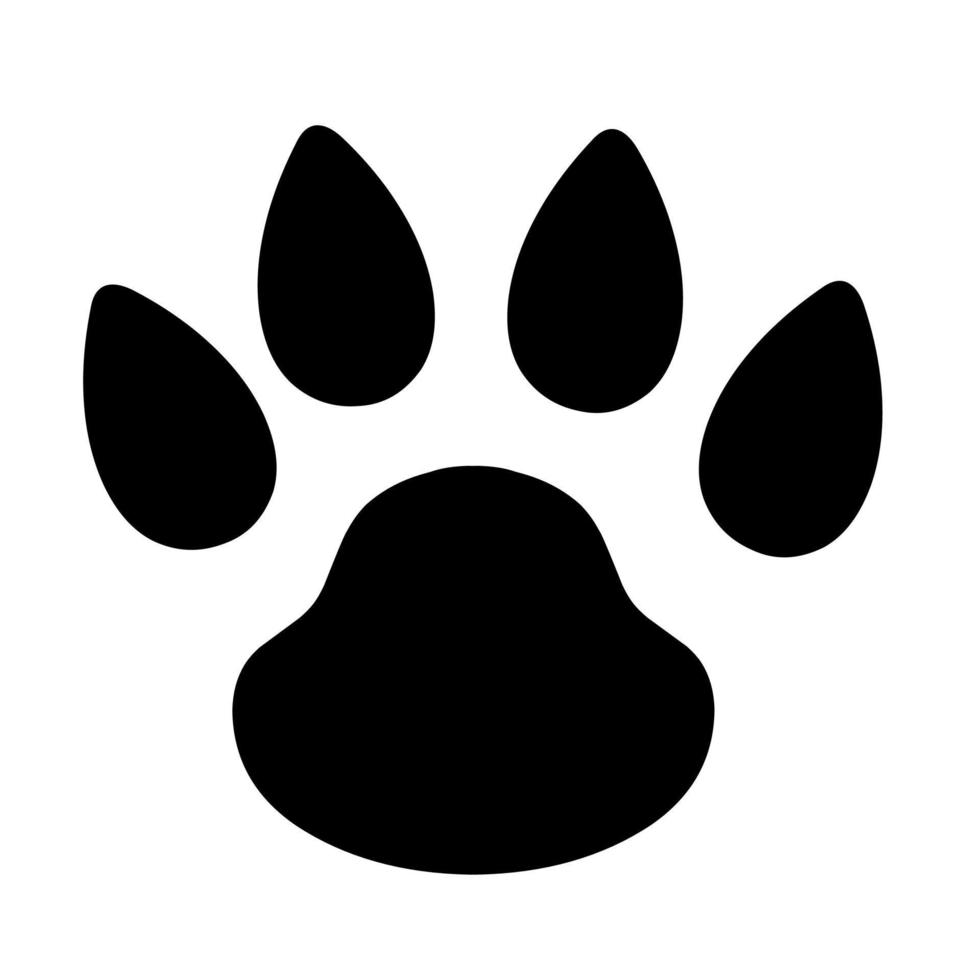 Vector icon of tapir footprints on a white background. The tapir silhouette design is great for animal logos and posters.