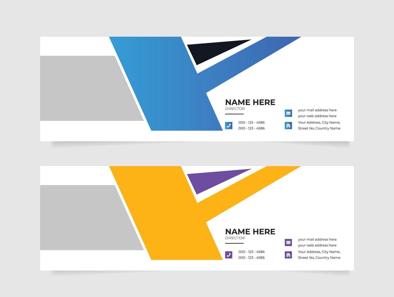 email signature Flat Mail template or email footer and personal Business Mobile Corporate EMAIL signature design vector