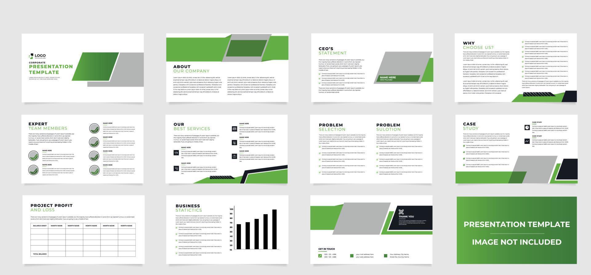 business presentation template design and page layout design for