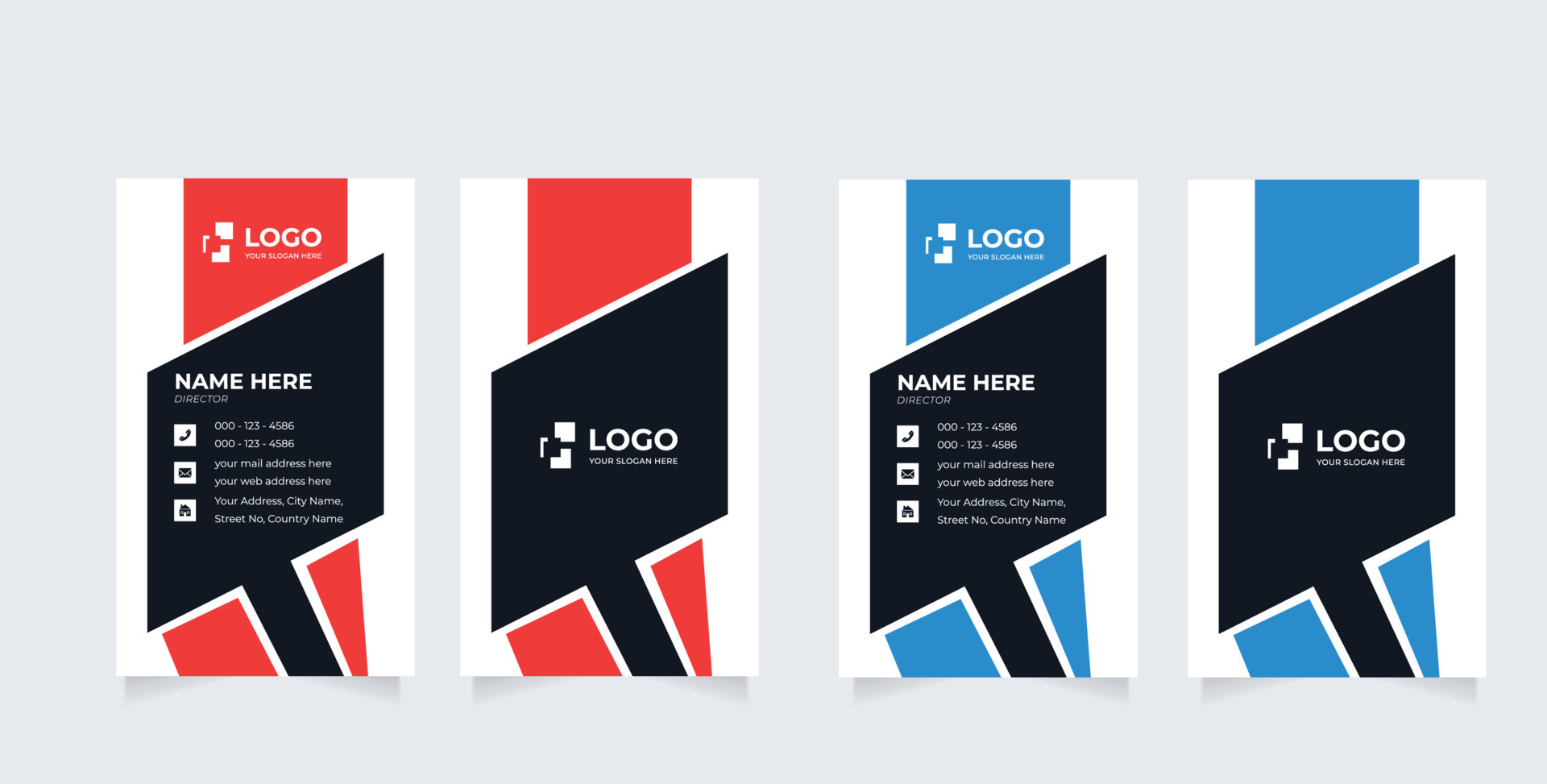 Business Card Print Template. Doublesided Personal Visiting Card with