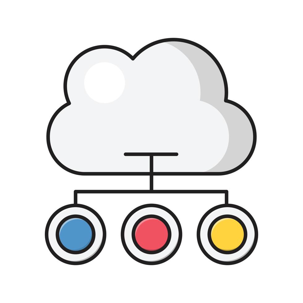 ilustración de vector de conexión de nube en un fondo. símbolos de calidad premium. iconos vectoriales para concepto y diseño gráfico.