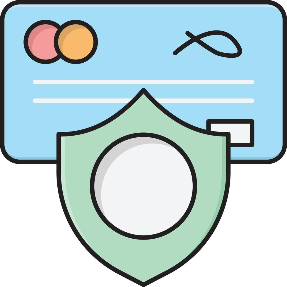 ilustración de vector de seguridad de tarjeta de crédito en un fondo. símbolos de calidad premium. iconos vectoriales para concepto y diseño gráfico.