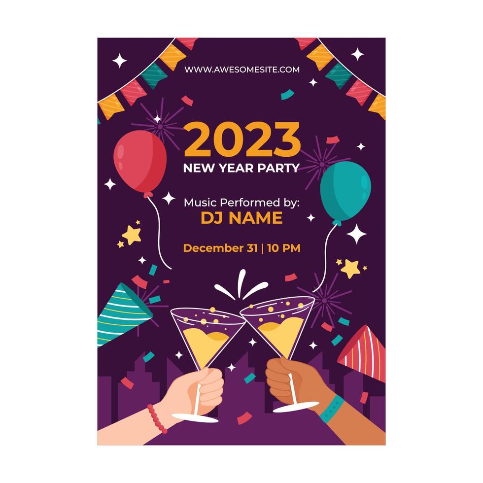 2023 New Year Poster Template vector