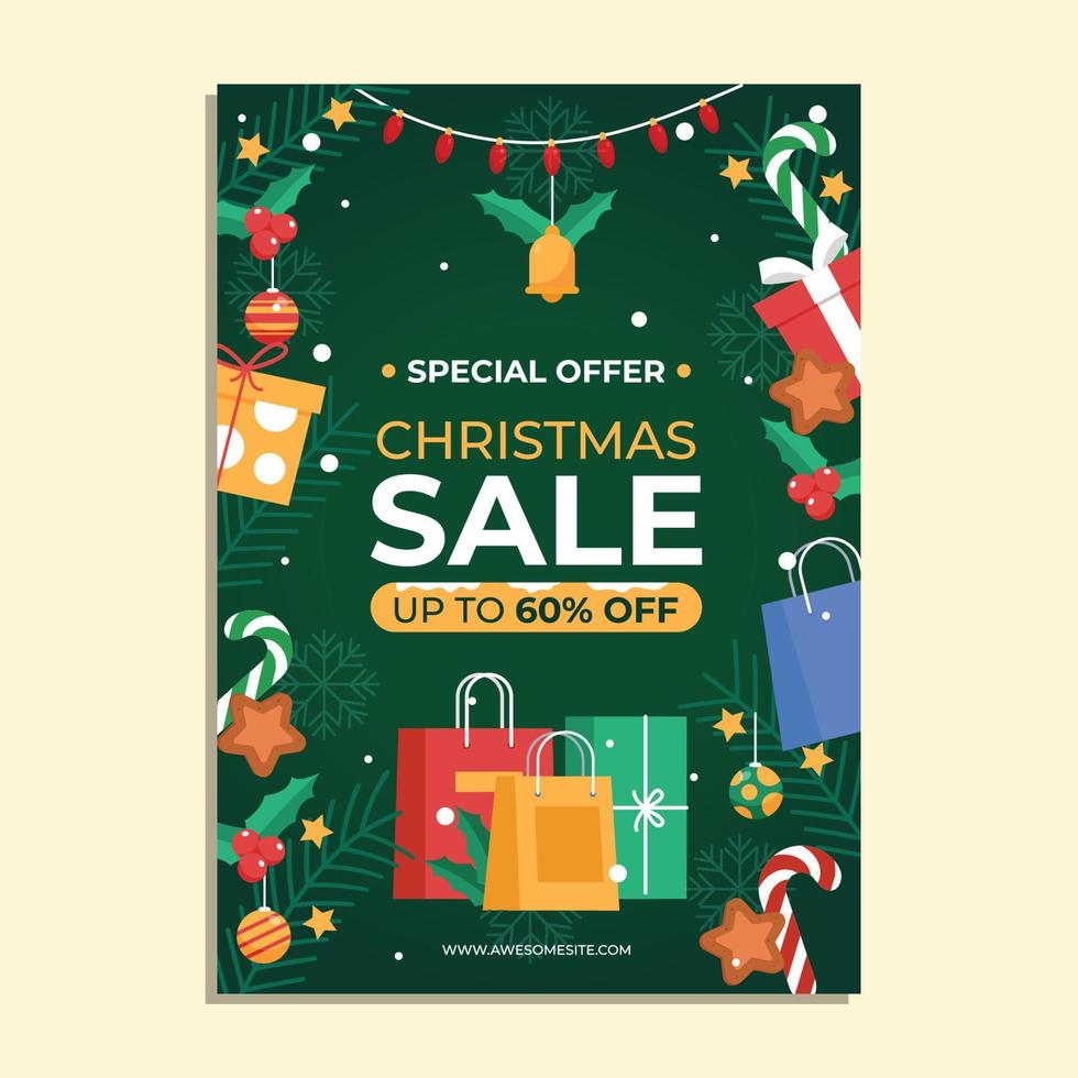 Christmas Sale Poster Template vector