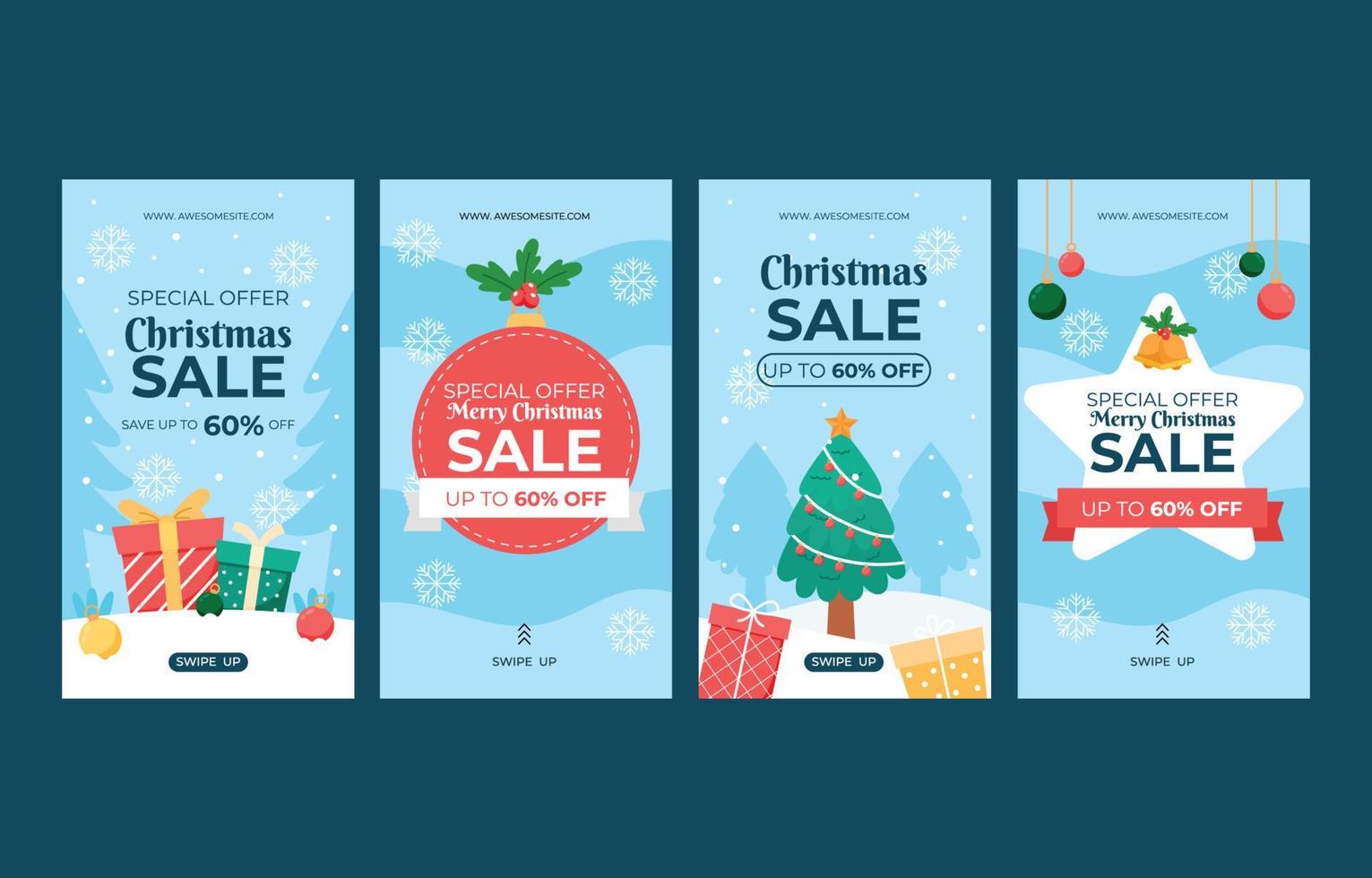 Christmas Sale Social Media Template vector