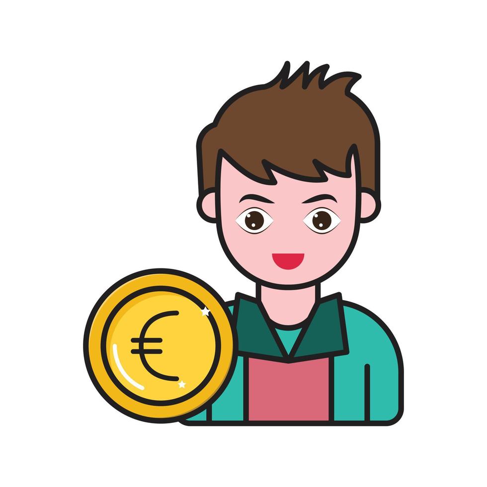 ilustración de vector de moneda de avatar en un fondo. símbolos de calidad premium. iconos vectoriales para concepto y diseño gráfico.