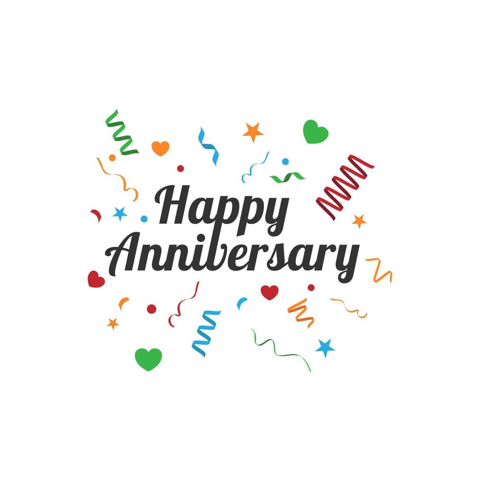 Happy anniversary greeting card vintage vector image