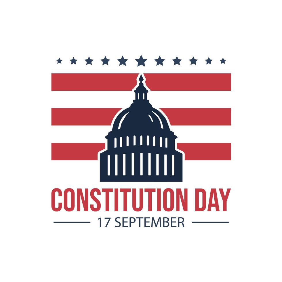 American constitution day badge vector logo icon isolated on white background