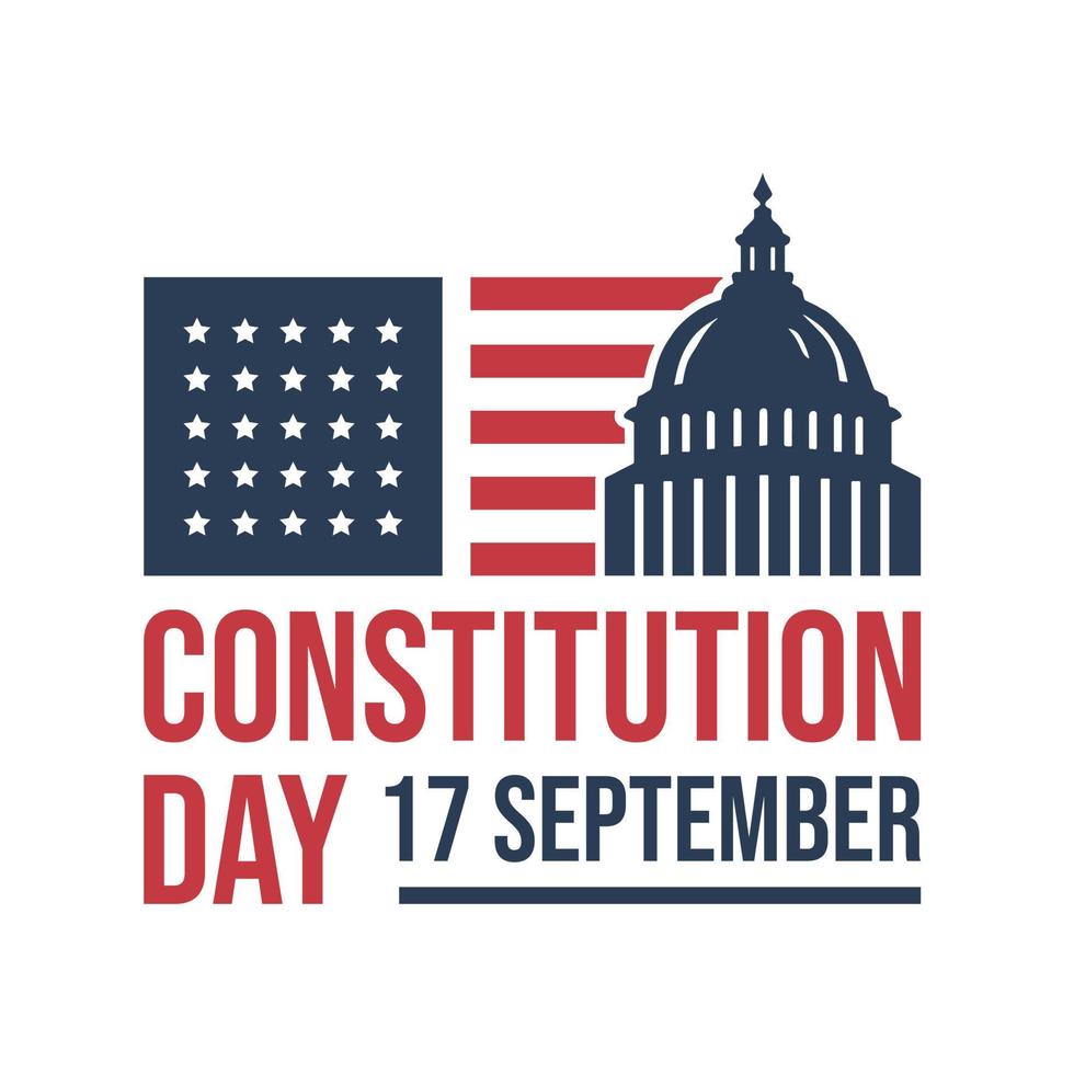icono del logotipo del vector de la insignia del día de la constitución estadounidense aislado en fondo blanco