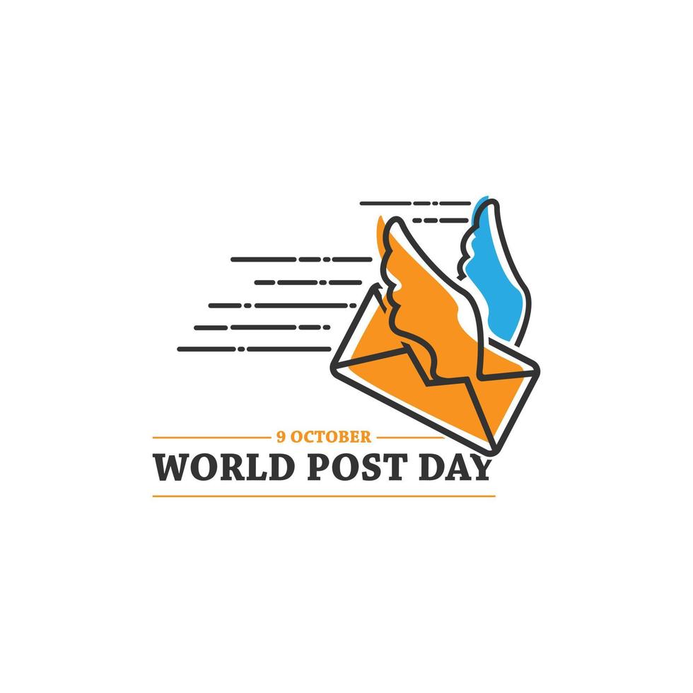 9 october world post day vector design image