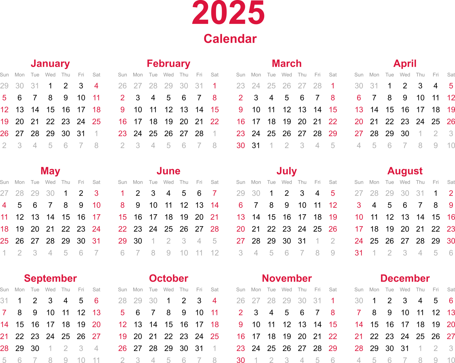 12-month-calendar-year-2025-on-transparency-background-13487115-png