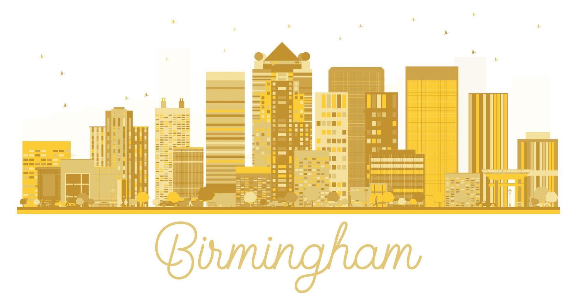 Birmingham City skyline golden silhouette. vector