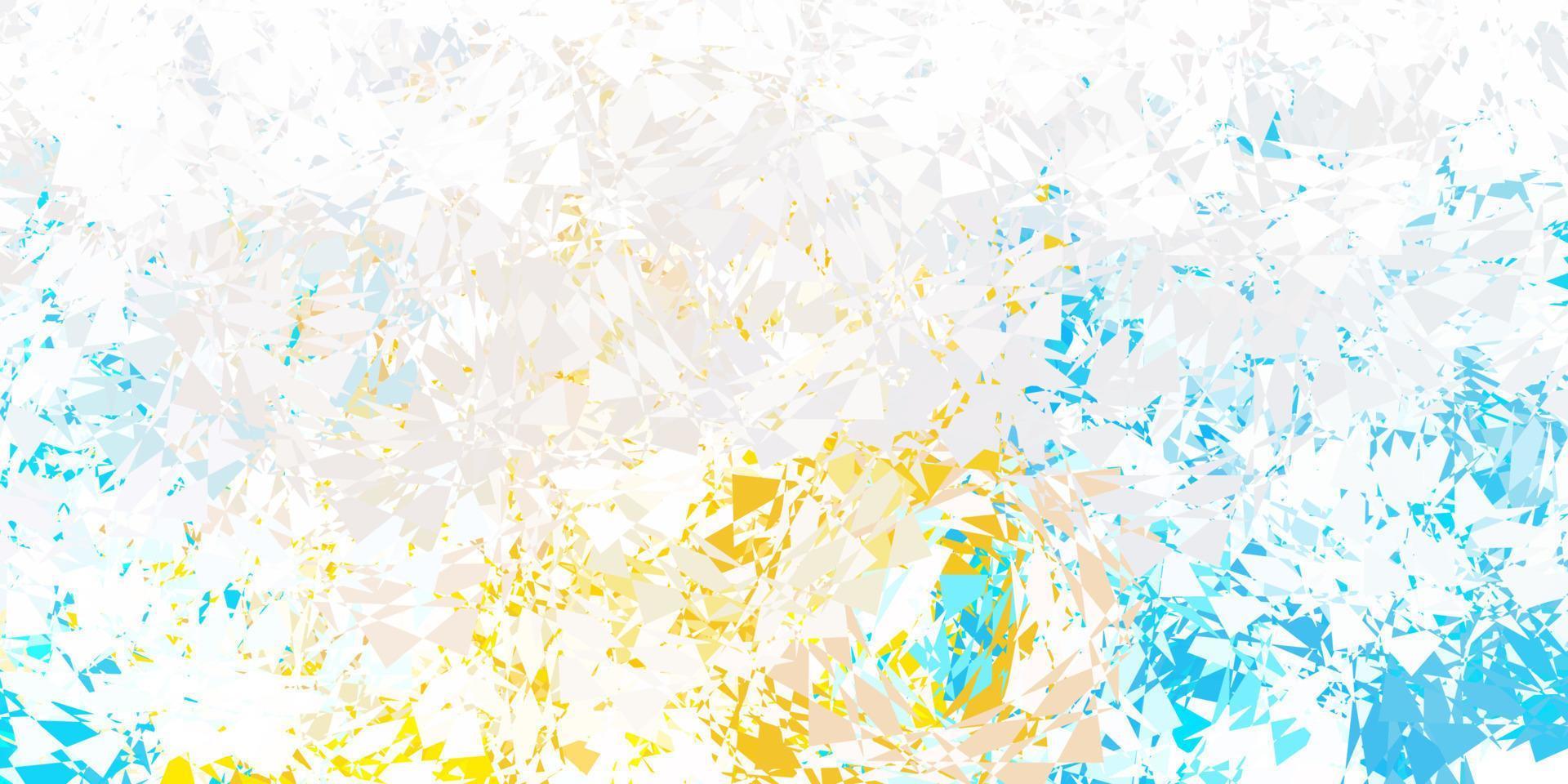 textura de vector azul claro, amarillo con triángulos al azar.