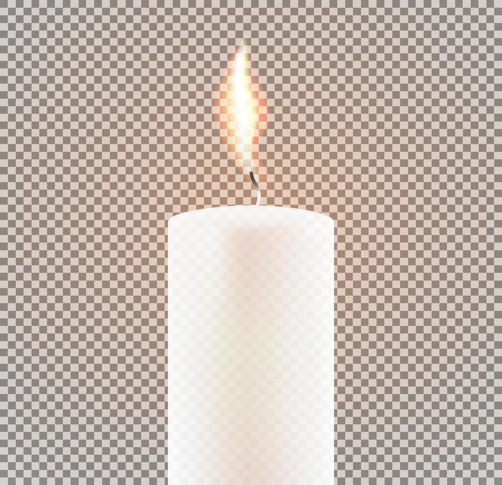 Candle Flame on Transparent Background. vector