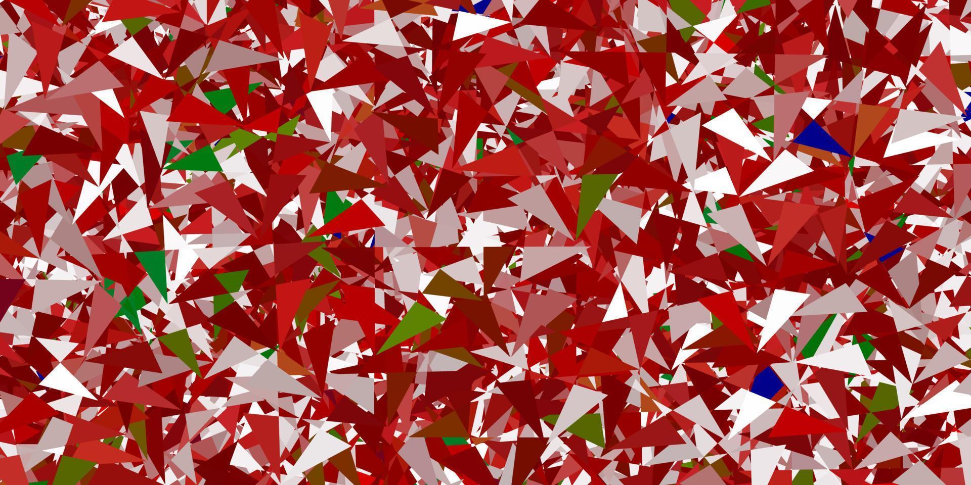 Light green, red vector background with polygonal forms.