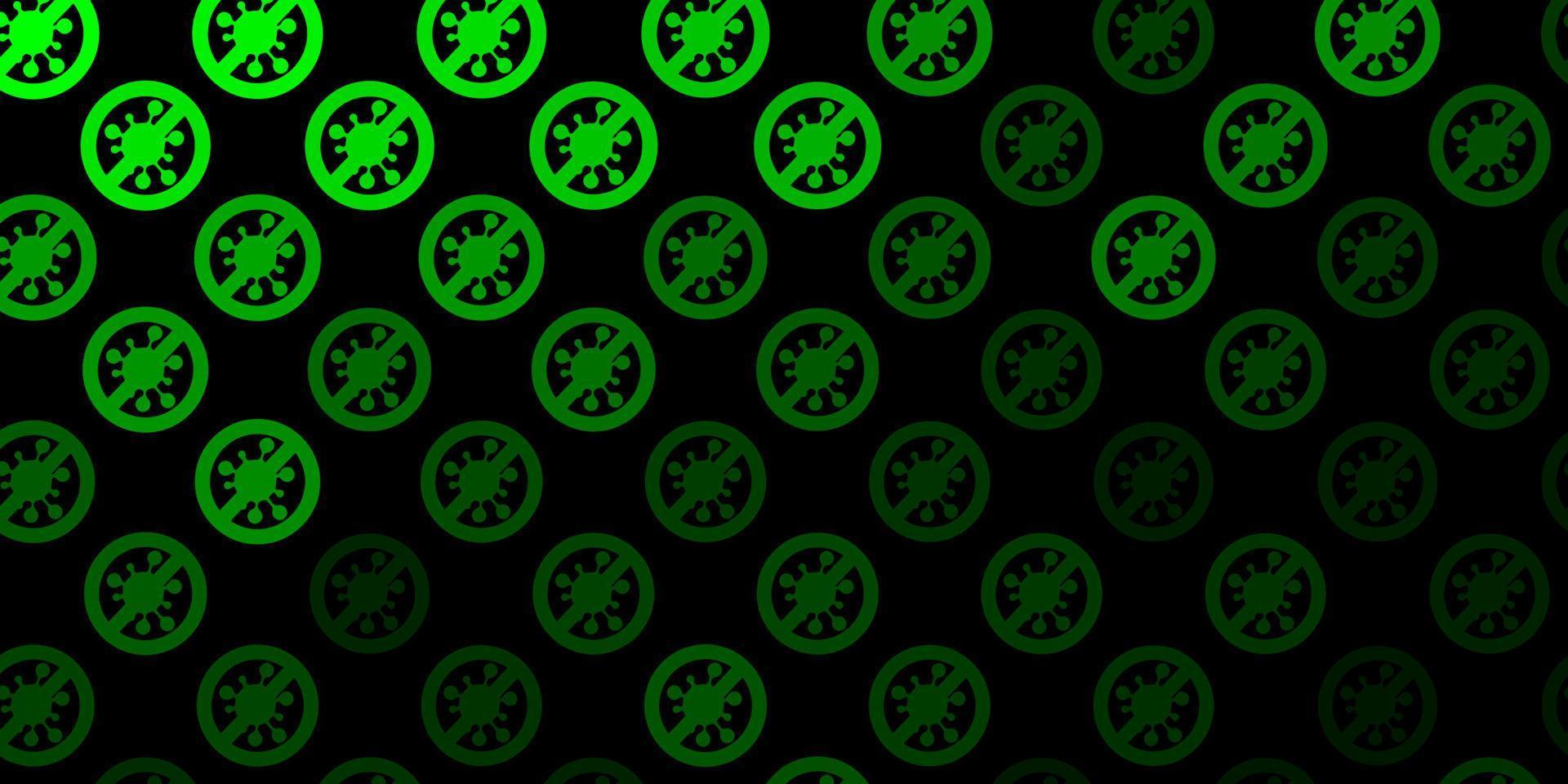 Dark Green vector texture with disease symbols.