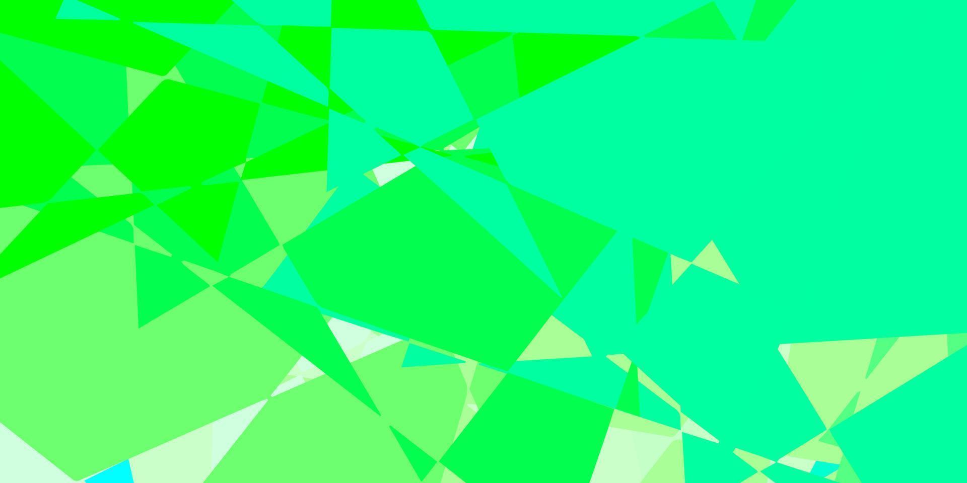 diseño de vector verde claro con formas triangulares.