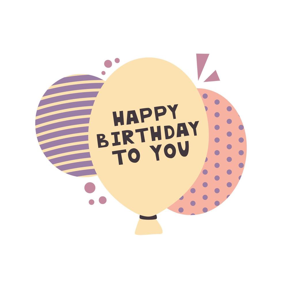 Happy birthday design for greeting cards, birthday cards, invitation cards. Flat style. vector