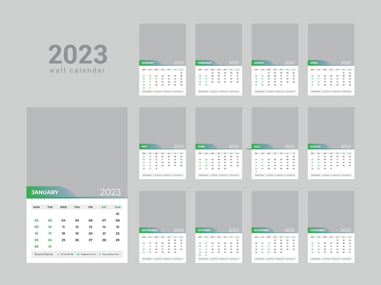 Wall Calendar 2023 vector