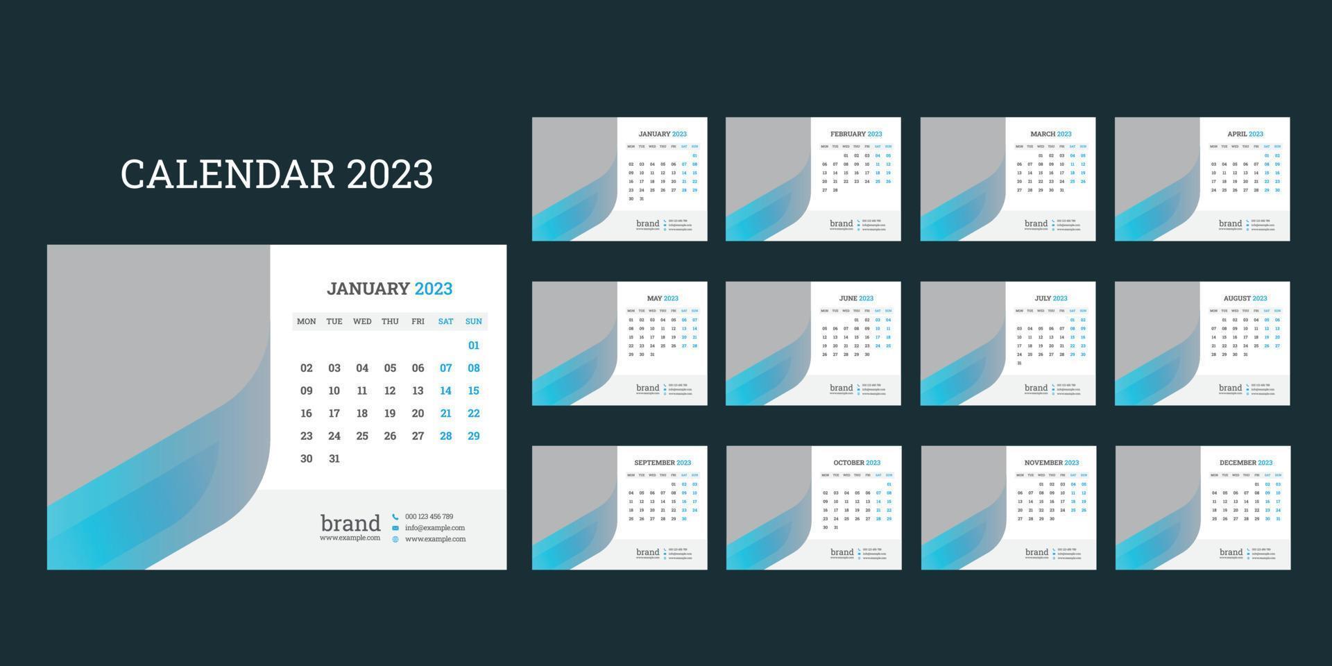 Desk Calendar 2023 vector