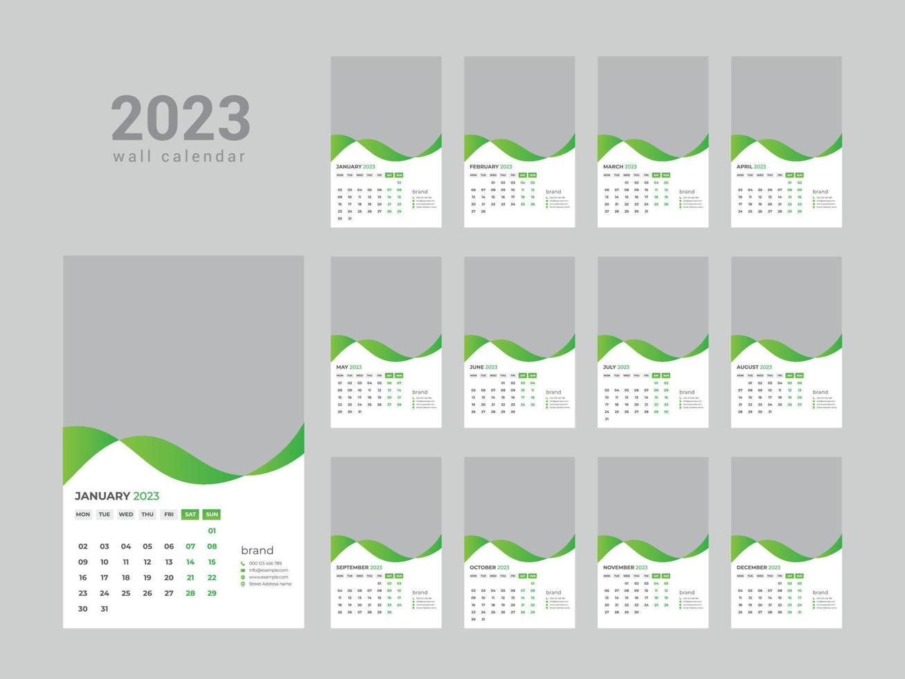 Wall Calendar 2023 vector