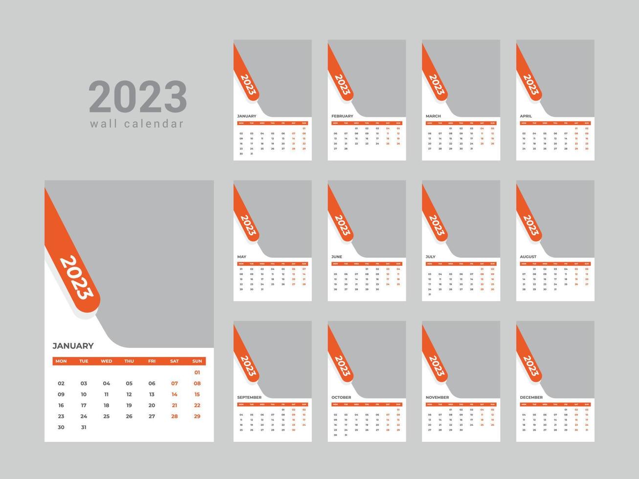 Wall Calendar 2023 vector