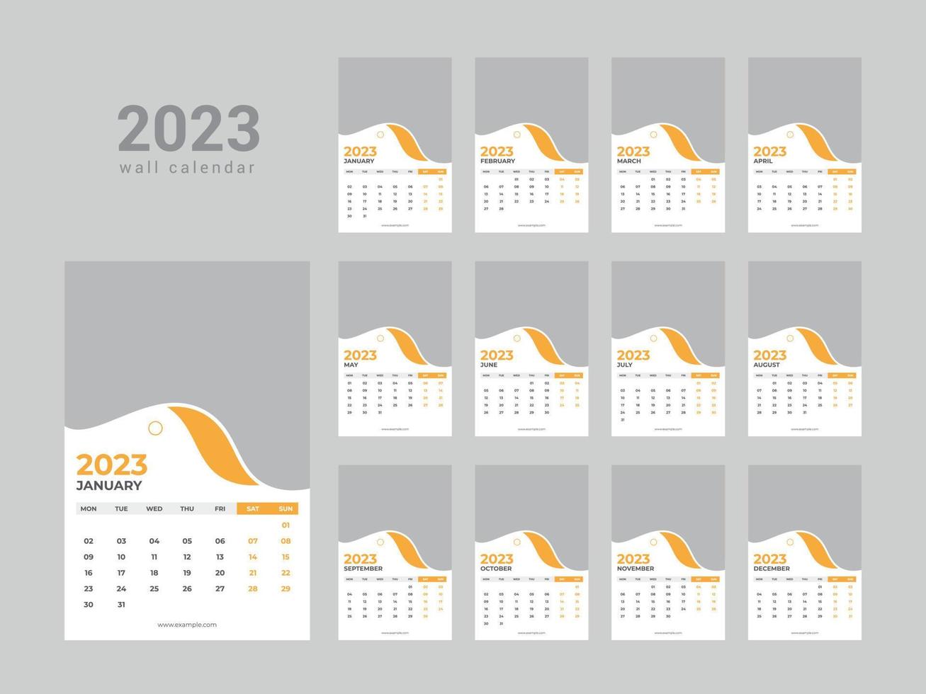Wall Calendar 2023 vector