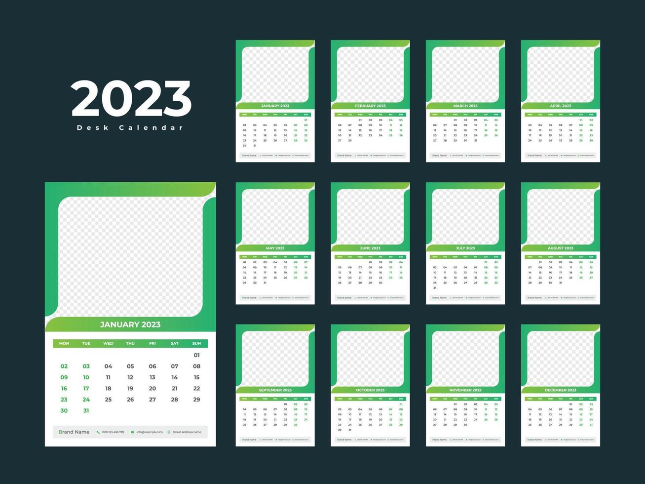 Wall Calendar 2023 vector