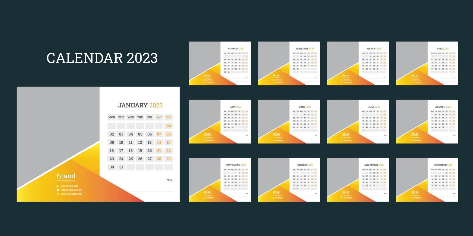 Desk Calendar 2023 vector