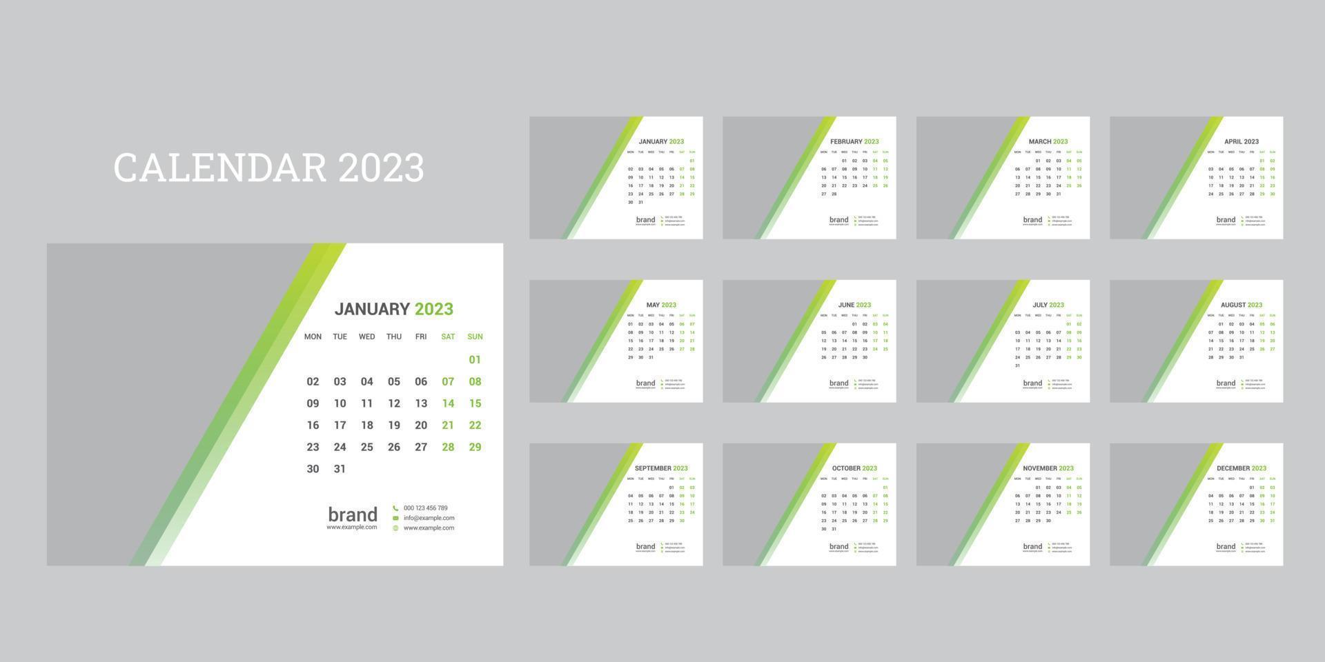 Desk Calendar 2023 vector