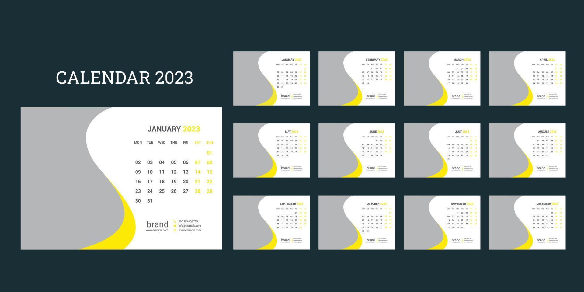 Desk Calendar 2023 vector