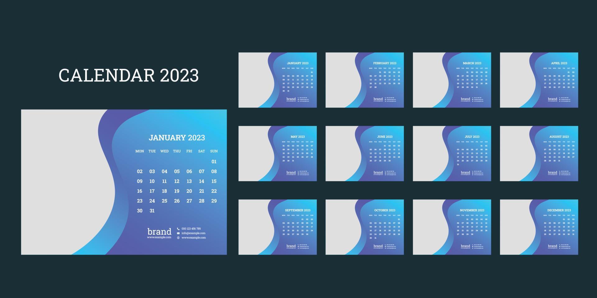 Desk Calendar 2023 vector