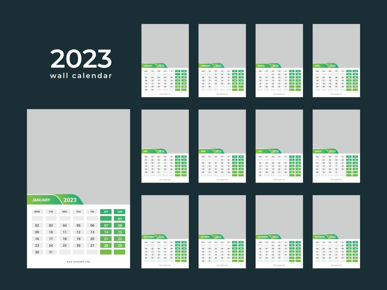 Wall Calendar 2023 vector