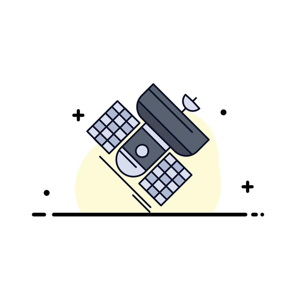 Broadcast broadcasting communication satellite telecommunication Flat Color Icon Vector