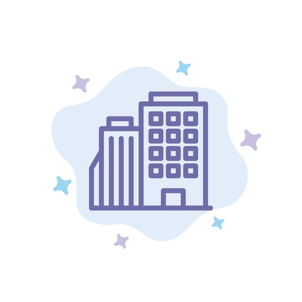 Hotel Boiling Home City Blue Icon on Abstract Cloud Background vector