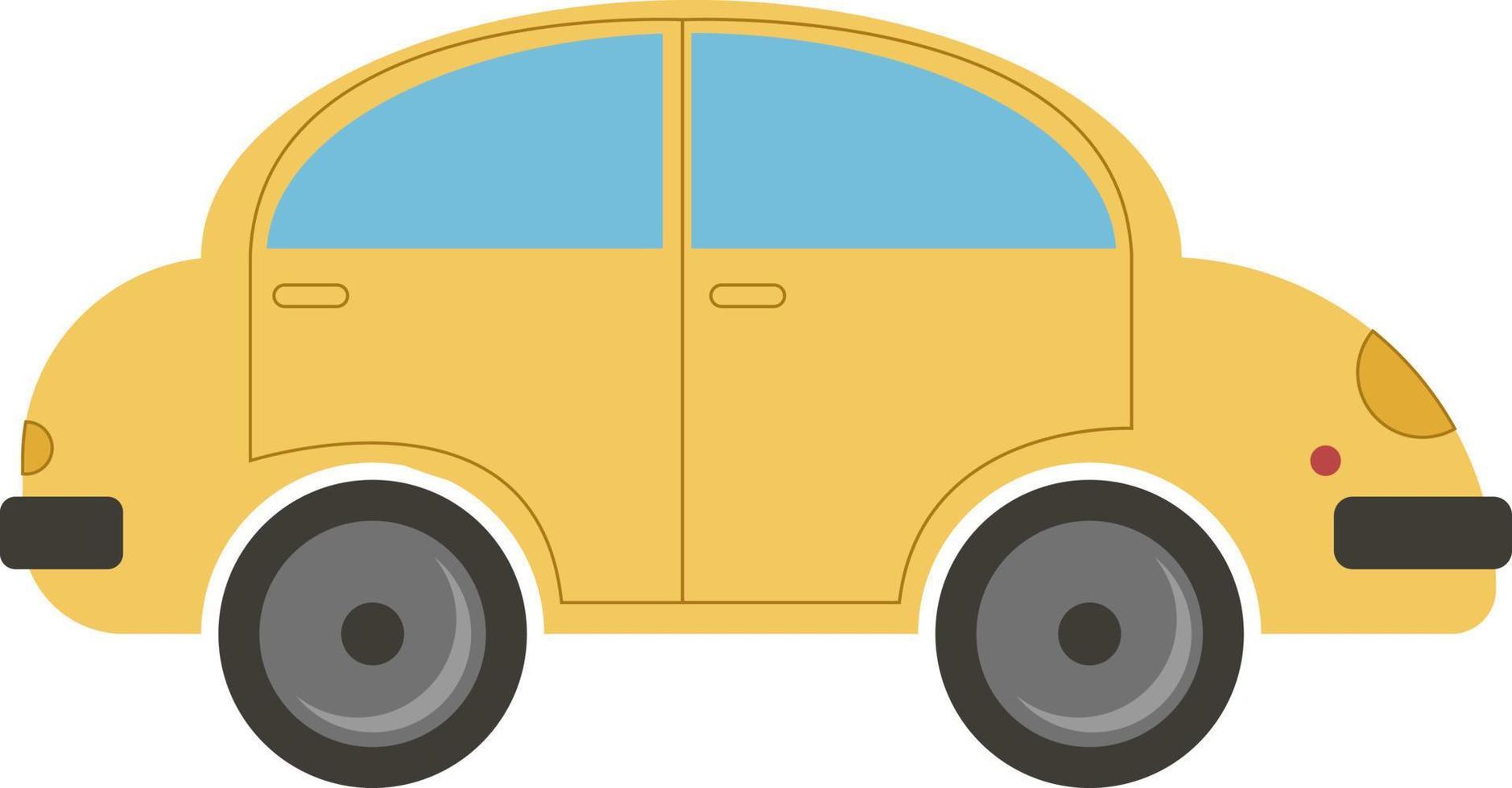coche amarillo, ilustración, vector sobre fondo blanco.