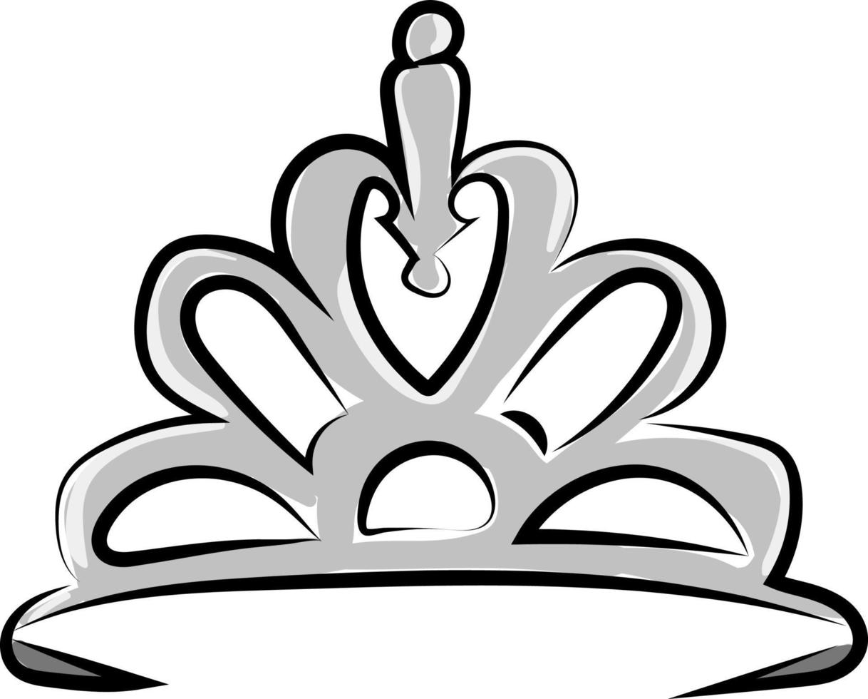 Silver crown, illustration, vector on white background.