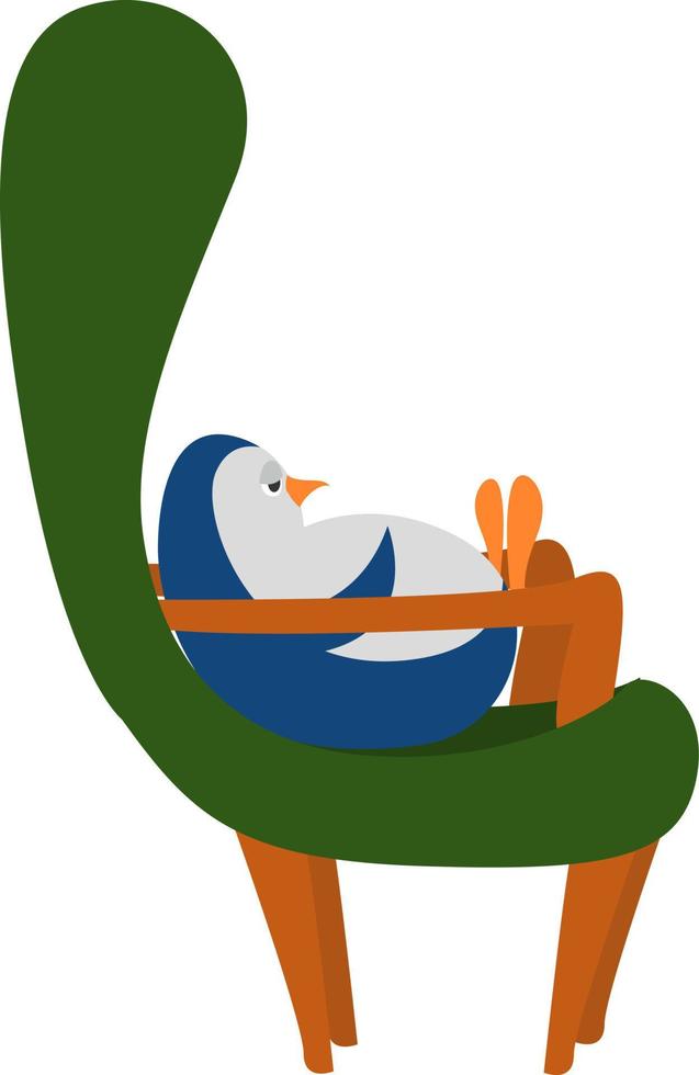 pingüino descansando, ilustración, vector sobre fondo blanco