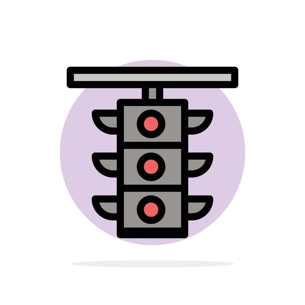 Light Sign Station Traffic Train Abstract Circle Background Flat color Icon vector