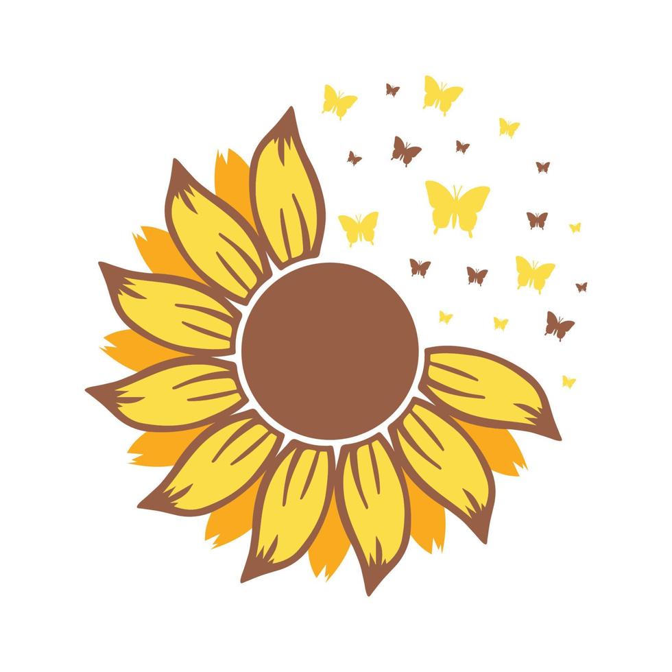 Beautiful and natural sunflower illustration vector