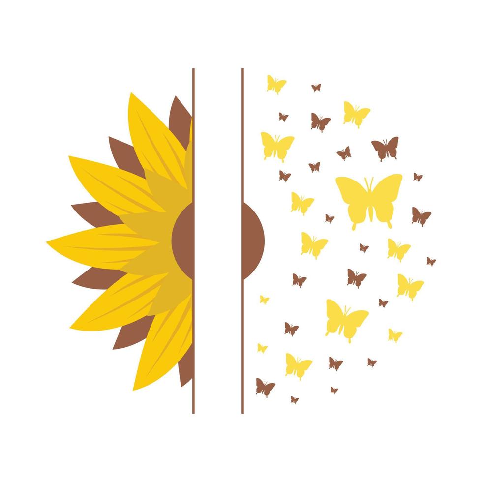 hermosa y natural ilustración de girasol vector