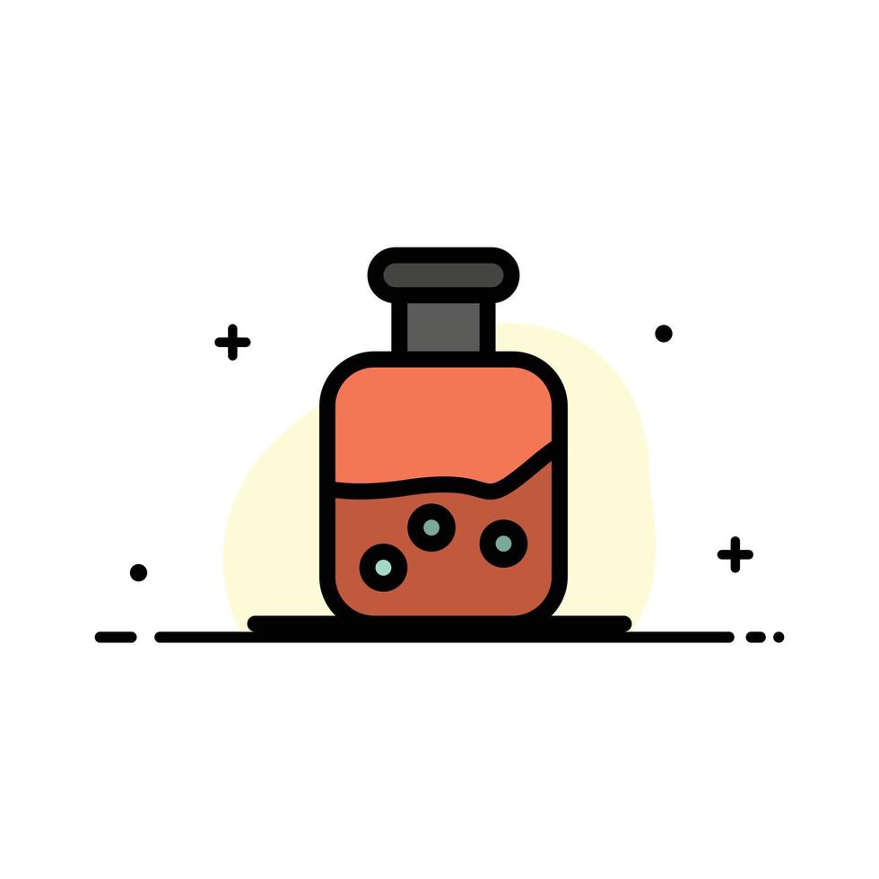 Lab Test Science Bottle  Business Flat Line Filled Icon Vector Banner Template