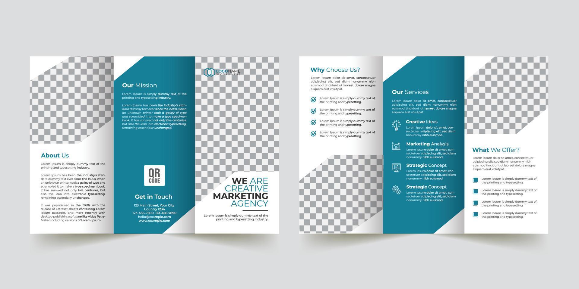 Creative Modern Corporate Tri-Fold Brochure Template Design vector