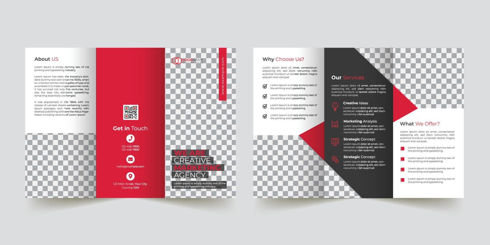 Creative Modern Corporate Tri-Fold Brochure Template Design vector