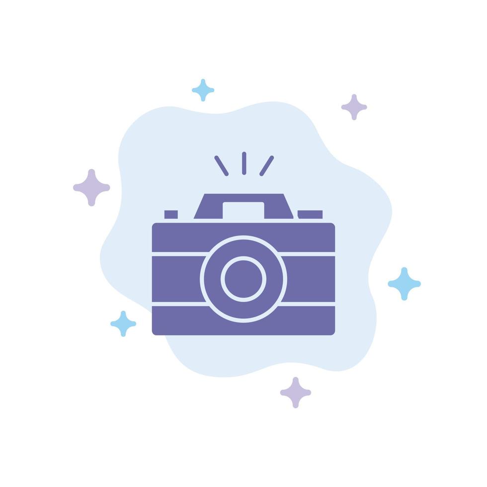 Camera Image Photo Picture Blue Icon on Abstract Cloud Background vector